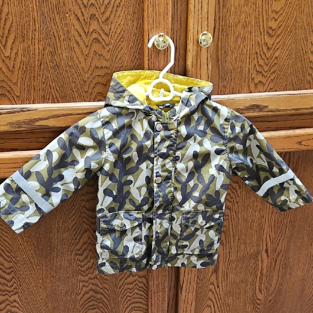 MARIMEKKO ARRAN 2 Camouflage Hooded Jacket with Yellow Lining- Toddler 3y